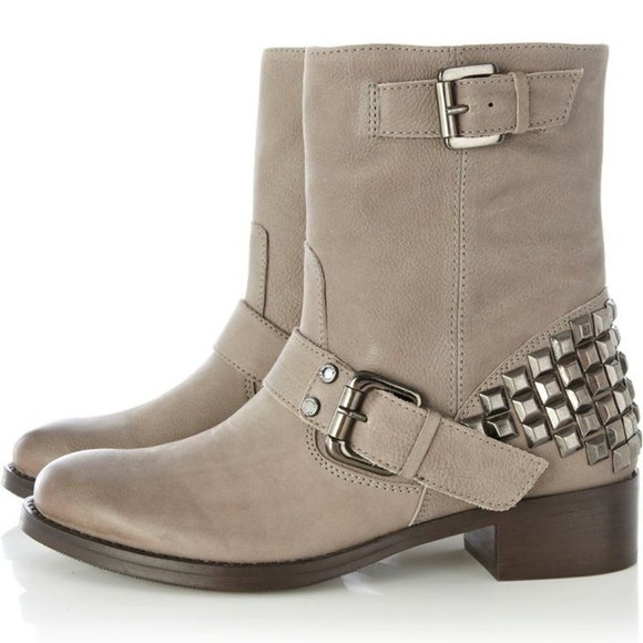 Karen Millen Studded Nubuck Ankle Boots 